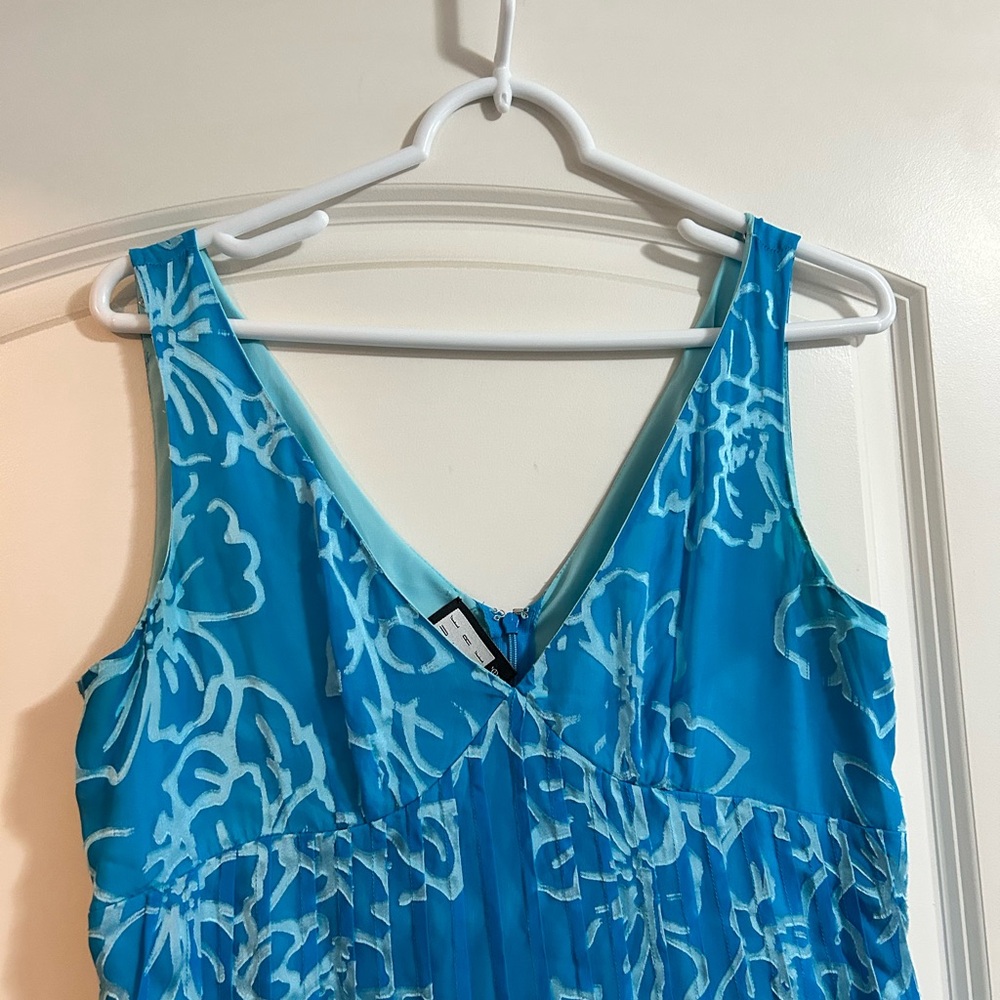 Oue‎ Per Oue Veste blue velvet burnout dress size 8 - Picture 3 of 11